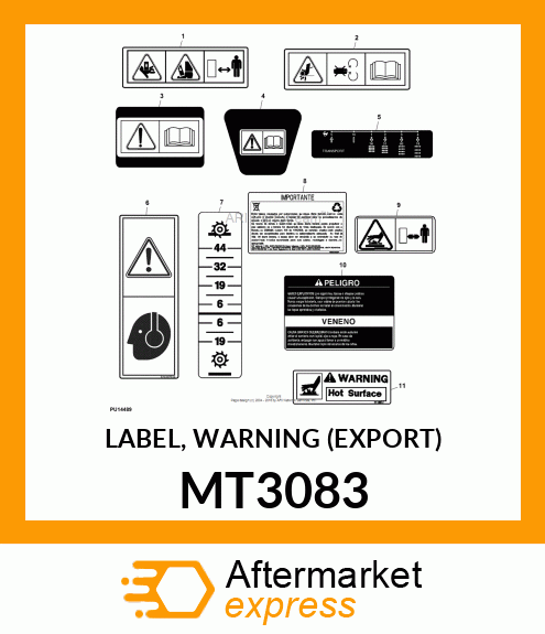 LABEL, WARNING (EXPORT) MT3083