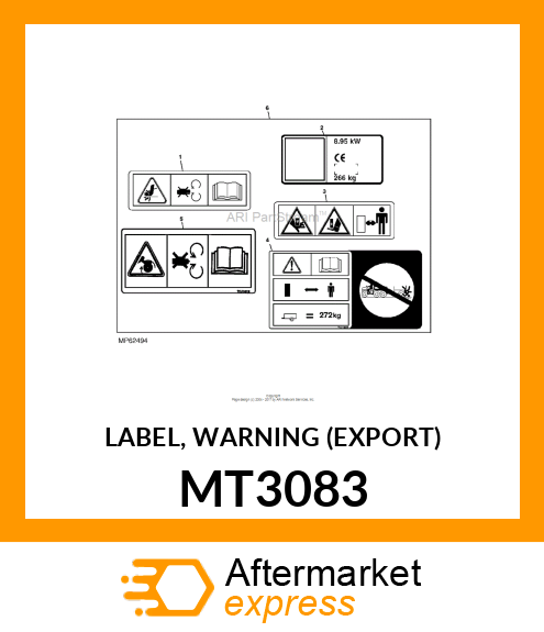 LABEL, WARNING (EXPORT) MT3083