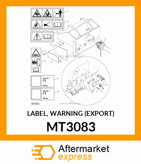 LABEL, WARNING (EXPORT) MT3083