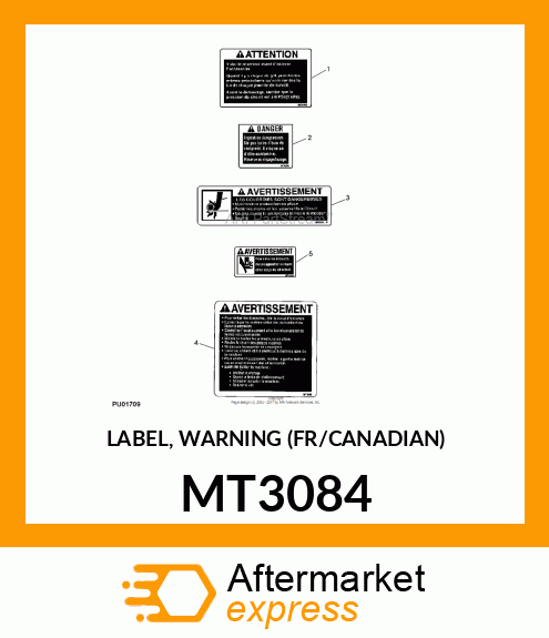 LABEL, WARNING (FR/CANADIAN) MT3084