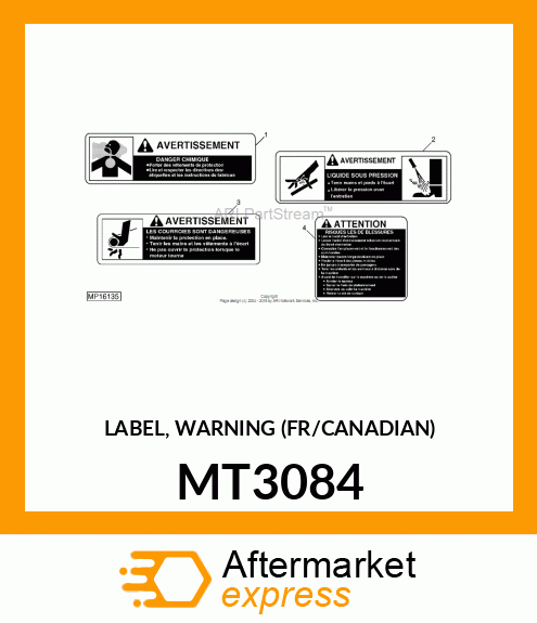 LABEL, WARNING (FR/CANADIAN) MT3084