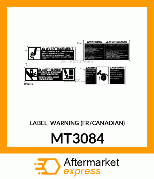 LABEL, WARNING (FR/CANADIAN) MT3084