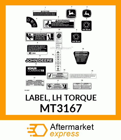 LABEL, LH TORQUE MT3167