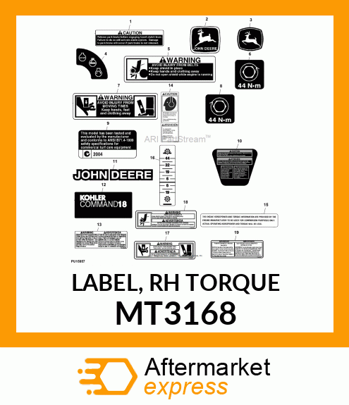 LABEL, RH TORQUE MT3168