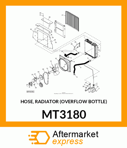 HOSE, RADIATOR (OVERFLOW BOTTLE) MT3180