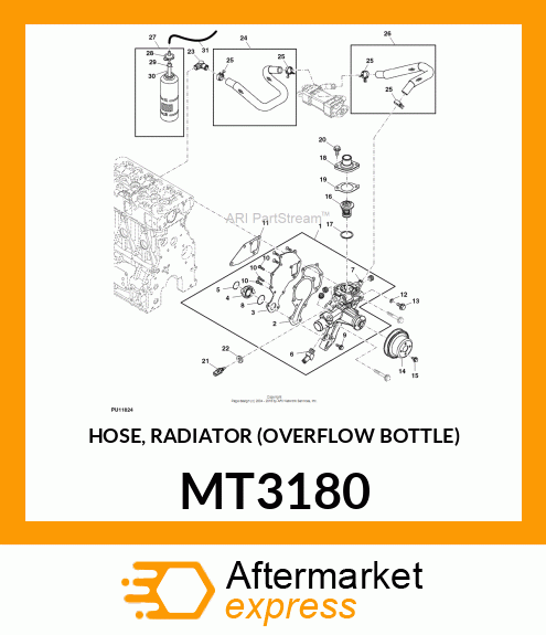 HOSE, RADIATOR (OVERFLOW BOTTLE) MT3180