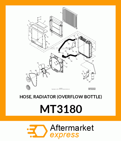 HOSE, RADIATOR (OVERFLOW BOTTLE) MT3180