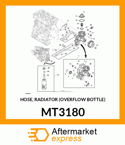 HOSE, RADIATOR (OVERFLOW BOTTLE) MT3180