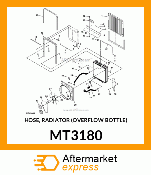 HOSE, RADIATOR (OVERFLOW BOTTLE) MT3180