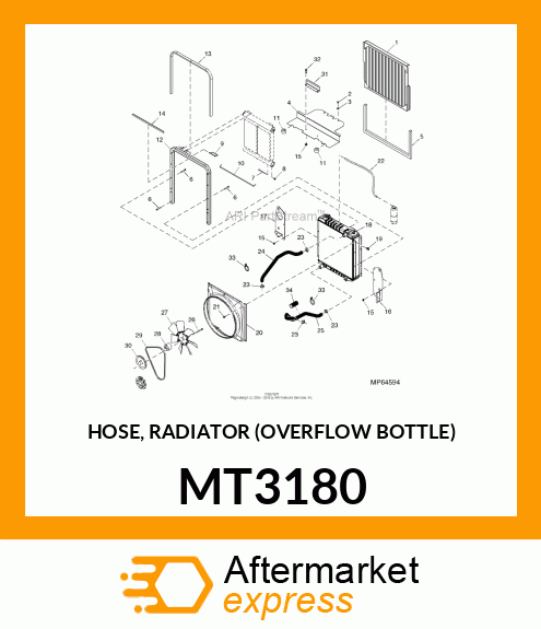 HOSE, RADIATOR (OVERFLOW BOTTLE) MT3180