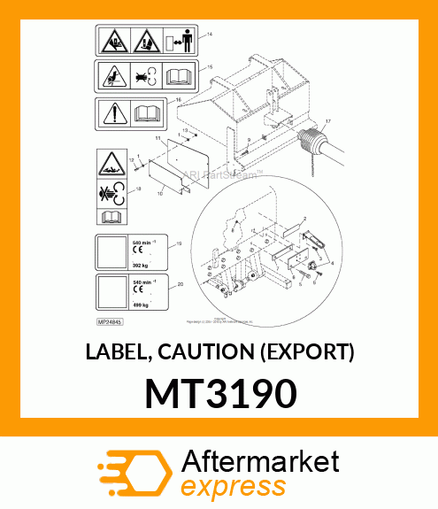 LABEL, CAUTION (EXPORT) MT3190