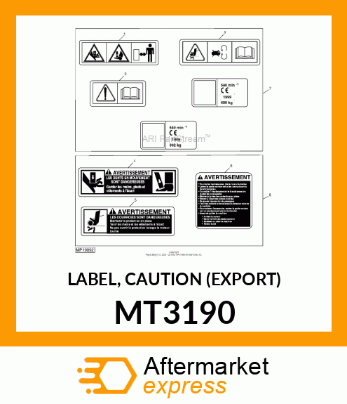 LABEL, CAUTION (EXPORT) MT3190