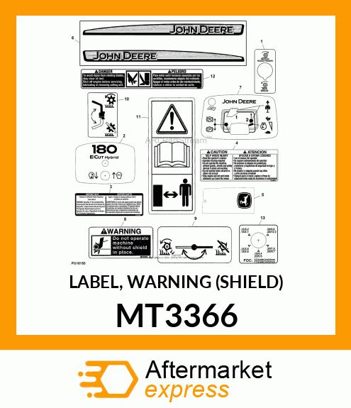 LABEL, WARNING (SHIELD) MT3366