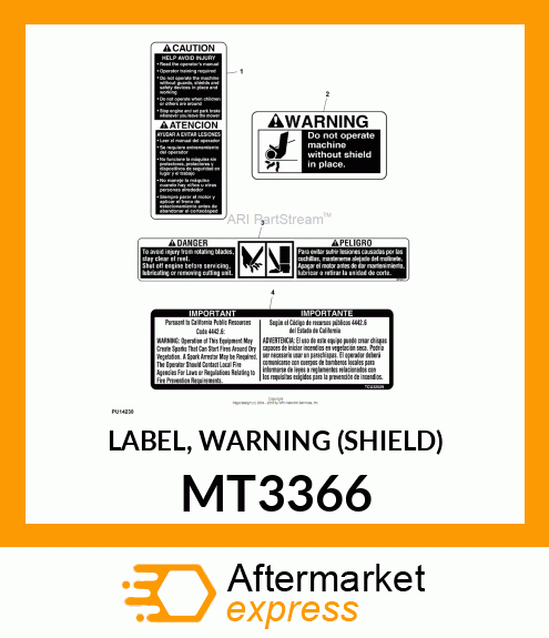 LABEL, WARNING (SHIELD) MT3366