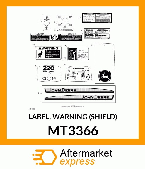 LABEL, WARNING (SHIELD) MT3366