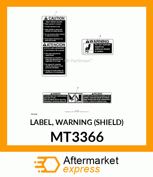 LABEL, WARNING (SHIELD) MT3366