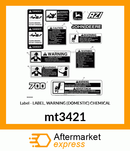 LABEL, WARNING (CHEMICAL) mt3421