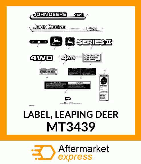 LABEL, LEAPING DEER MT3439