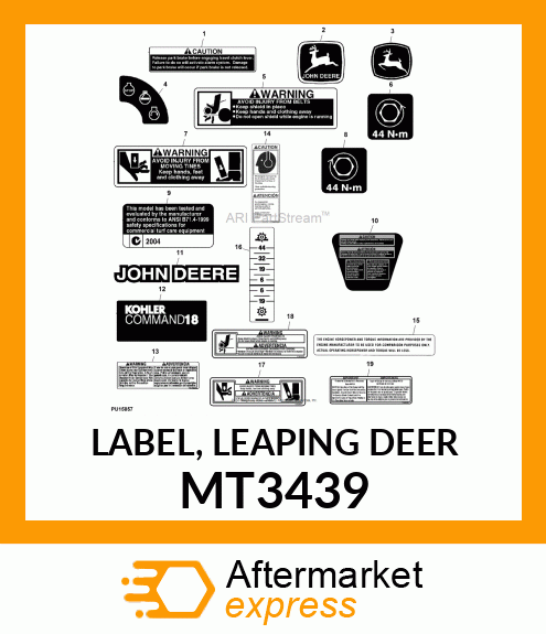 LABEL, LEAPING DEER MT3439