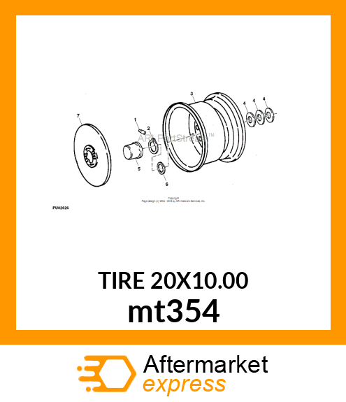 TIRE, 20 X 10.00 mt354