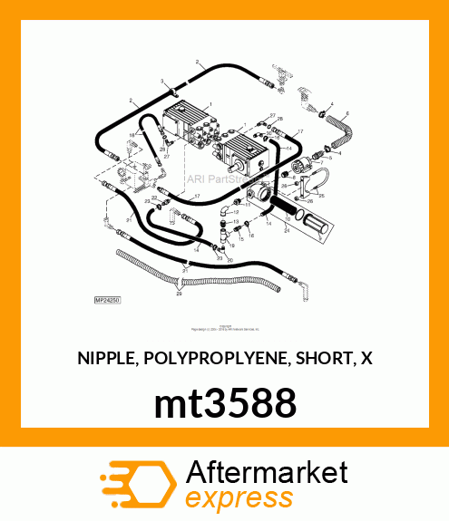 NIPPLE, POLYPROPLYENE, SHORT, X mt3588