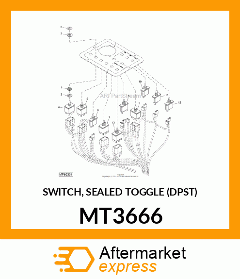 SWITCH, SEALED TOGGLE (DPST) MT3666