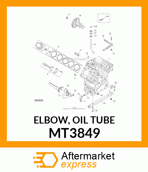 ELBOW, OIL TUBE MT3849