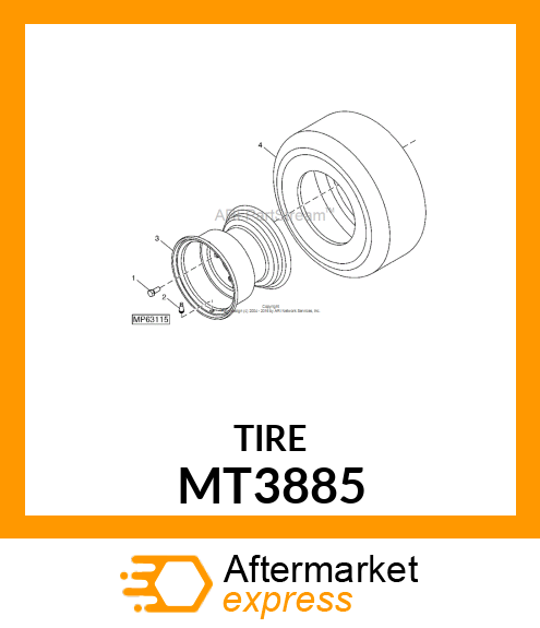 TIRE, TIRE, 20 X 10 MT3885