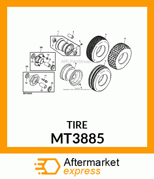 TIRE, TIRE, 20 X 10 MT3885