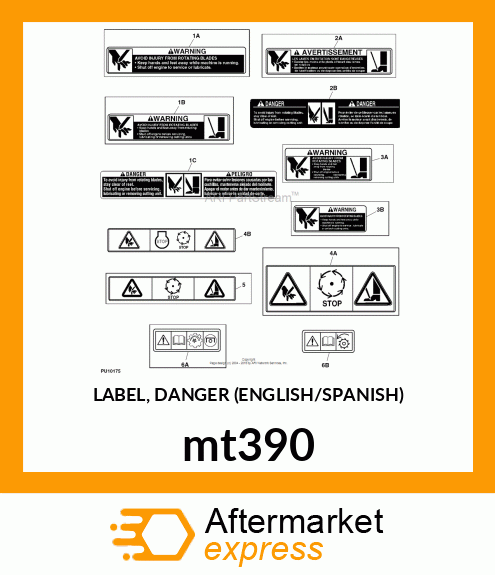 LABEL, DANGER (ENGLISH/SPANISH) mt390