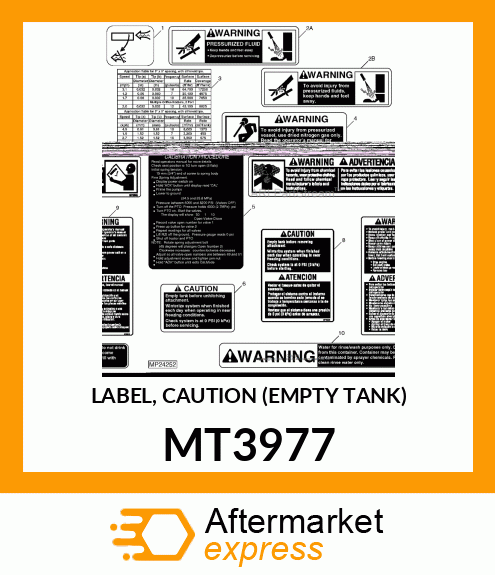 LABEL, CAUTION (EMPTY TANK) MT3977