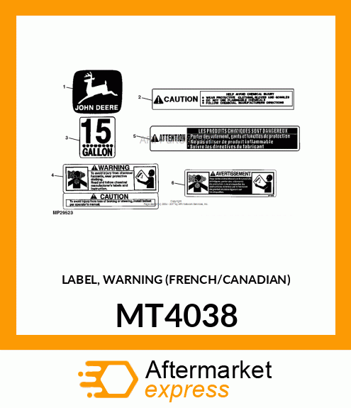 LABEL, WARNING (FRENCH/CANADIAN) MT4038