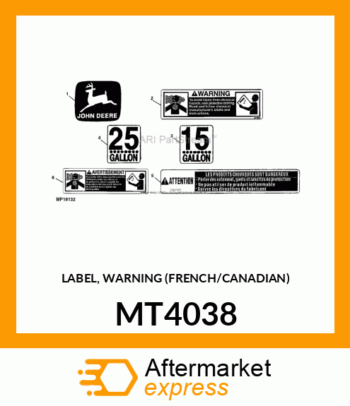 LABEL, WARNING (FRENCH/CANADIAN) MT4038