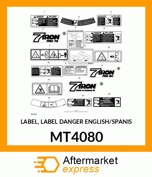 LABEL, LABEL DANGER ENGLISH/SPANIS MT4080