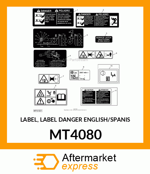 LABEL, LABEL DANGER ENGLISH/SPANIS MT4080