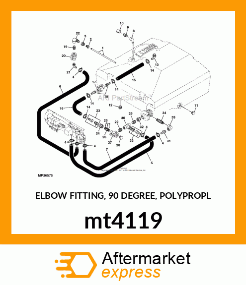 ELBOW FITTING, 90 DEGREE, POLYPROPL mt4119