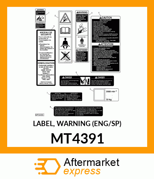 LABEL, WARNING (ENG/SP) MT4391