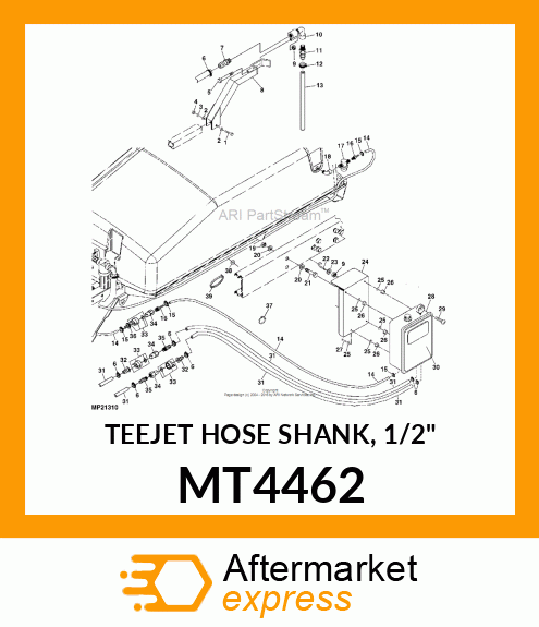 TEEJET HOSE SHANK, 1/2" MT4462