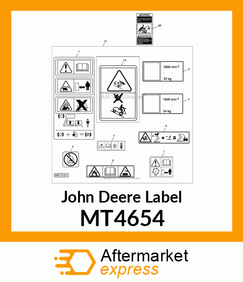 LABEL, WARNING (ENG/SP) W/O ROPS MT4654