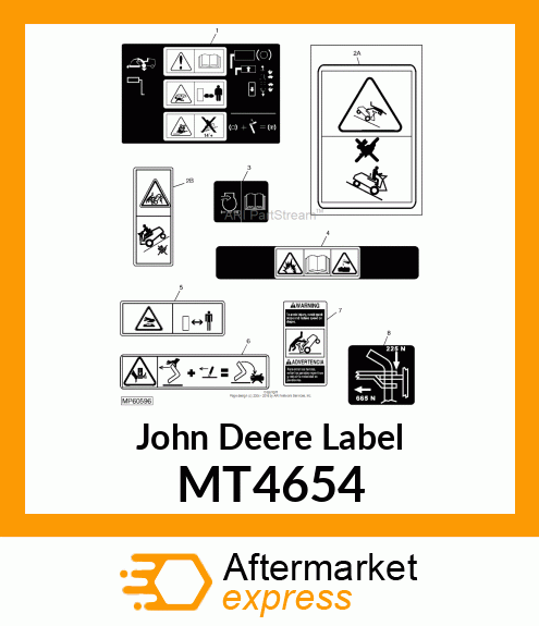 LABEL, WARNING (ENG/SP) W/O ROPS MT4654