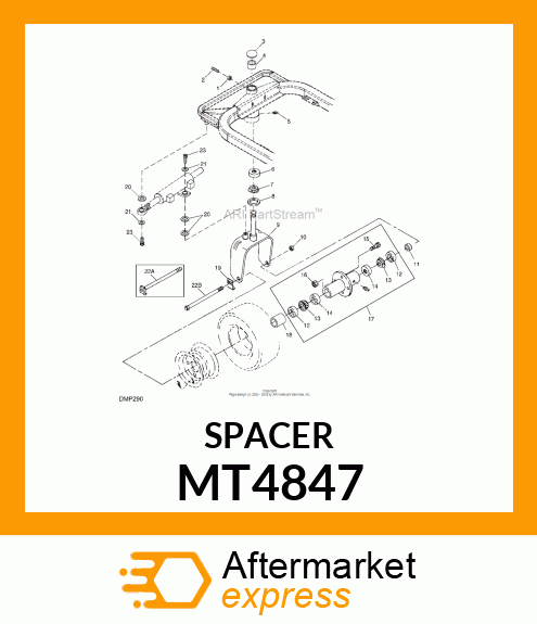 SPACER, LONG TAILWHEEL AXLE MT4847