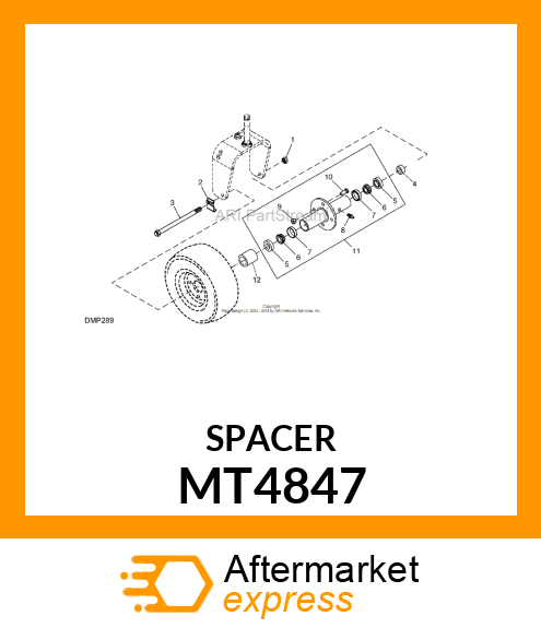 SPACER, LONG TAILWHEEL AXLE MT4847