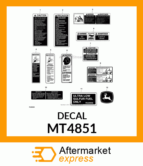 LABEL, ENG/AIR CLEANER (ENG/SP) GM MT4851