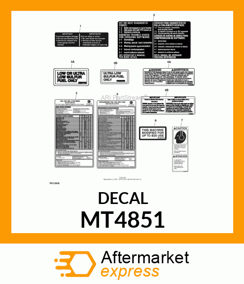 LABEL, ENG/AIR CLEANER (ENG/SP) GM MT4851