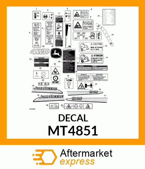 LABEL, ENG/AIR CLEANER (ENG/SP) GM MT4851