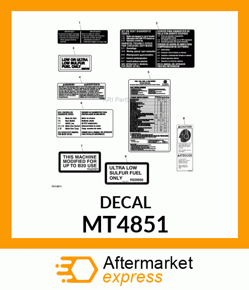 LABEL, ENG/AIR CLEANER (ENG/SP) GM MT4851