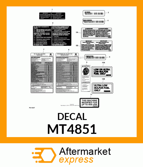 LABEL, ENG/AIR CLEANER (ENG/SP) GM MT4851