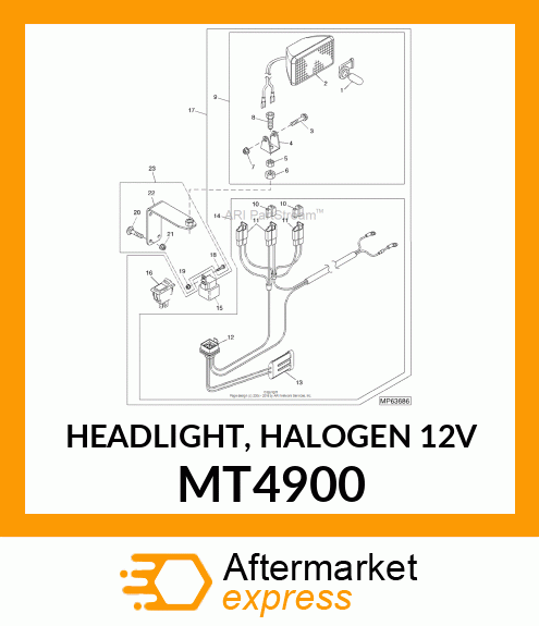 HEADLIGHT, HALOGEN 12V MT4900