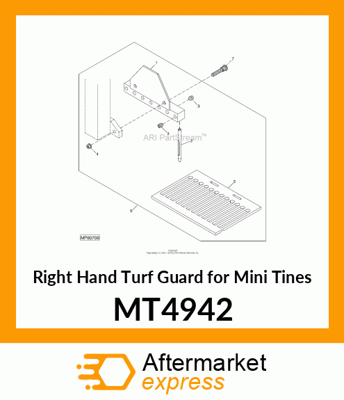 Right Hand Turf Guard for Mini Tines MT4942