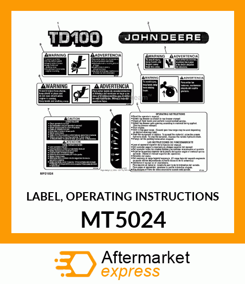 LABEL, OPERATING INSTRUCTIONS MT5024